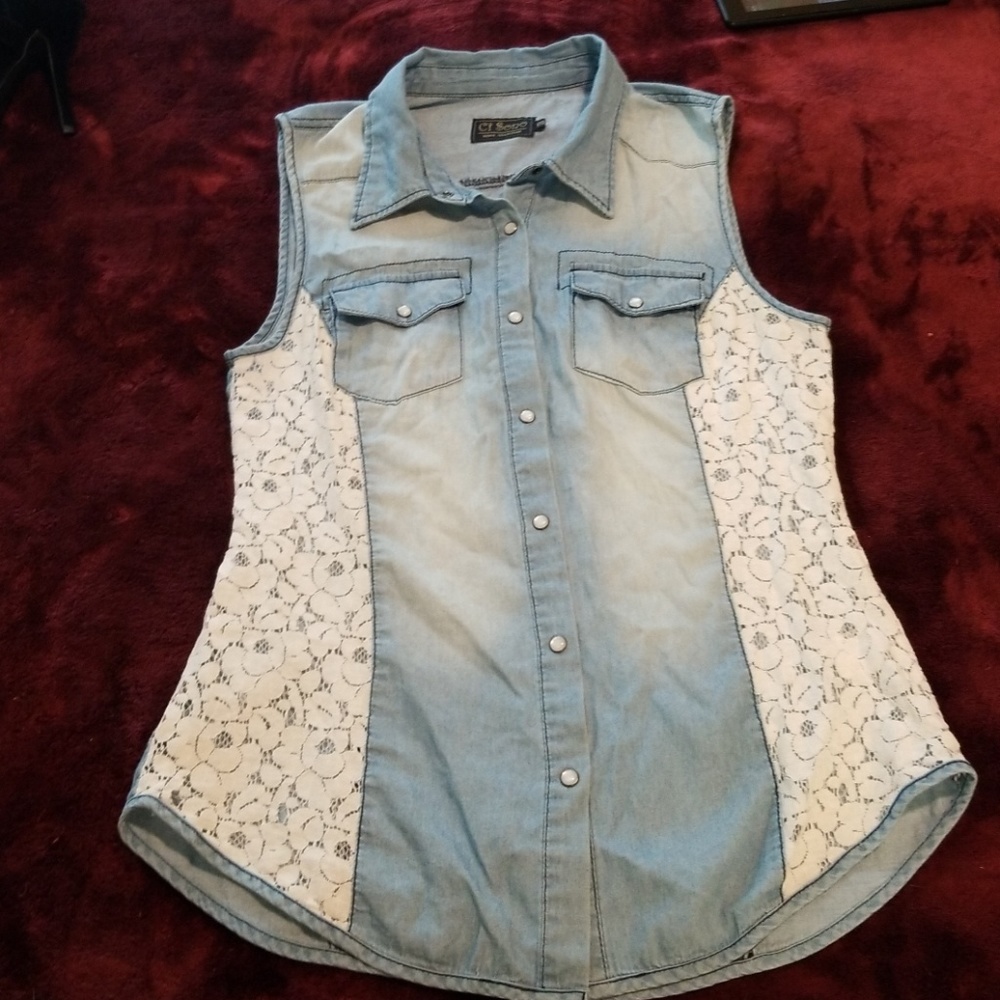 Cute little denim cut sleve